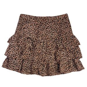 Leopard-print ruffle tiered skirt with zipper by A Father's Love / Women's Large